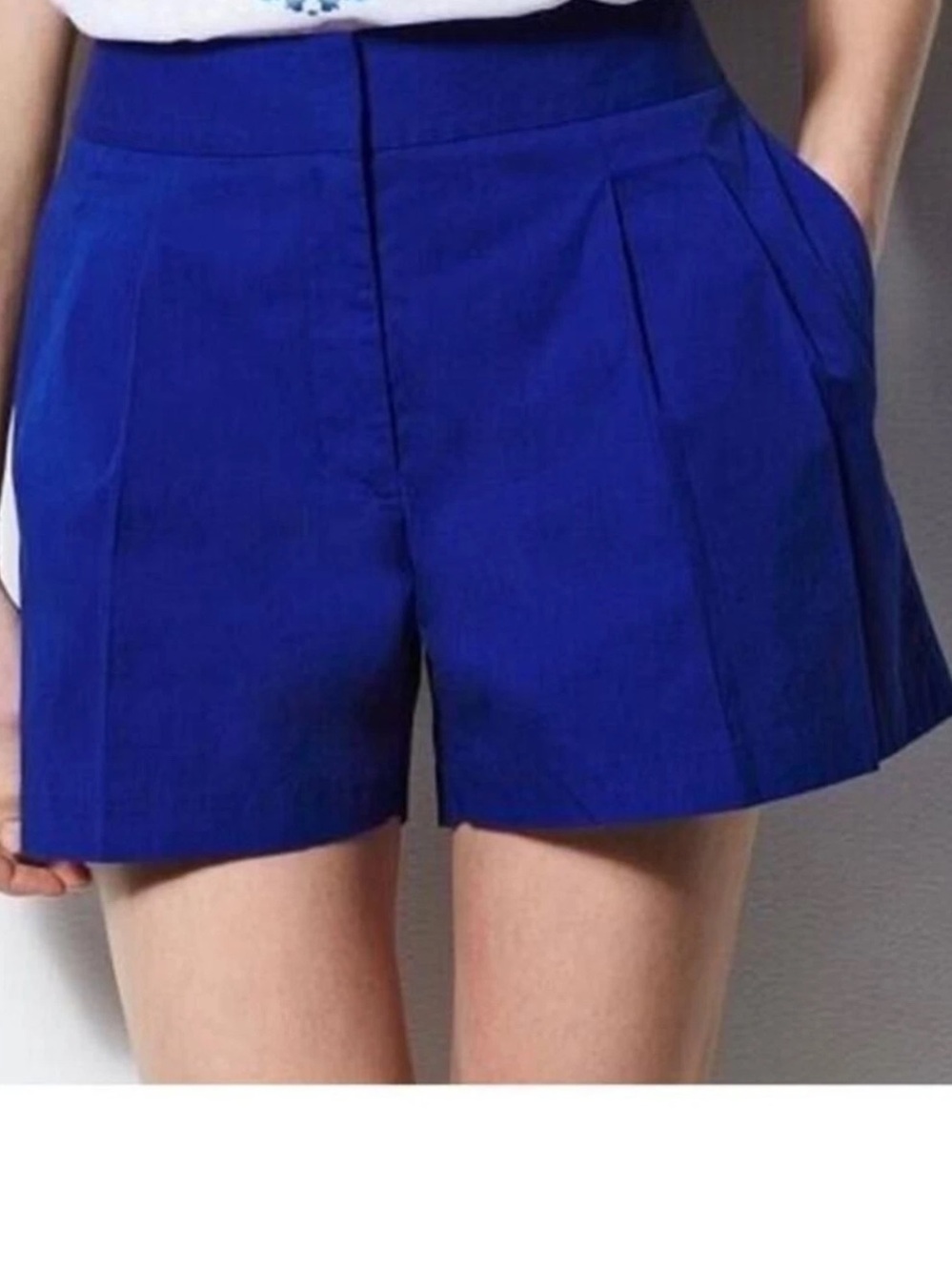 MILLY s12 High-Waist Pleated Shorts-wider leg/longer length for a dressier look